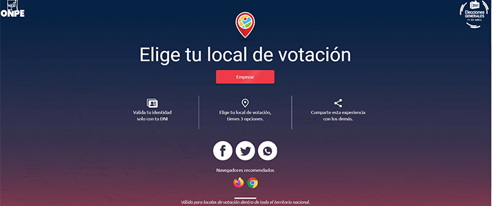 Más de 24 millones de electores ya pueden elegir su local de votación