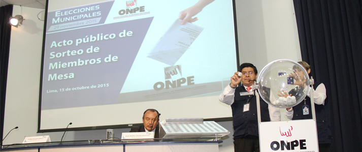 ONPE sorteo mas de 700 miembros de mesa para Elecciones municipales del 29 noviembre