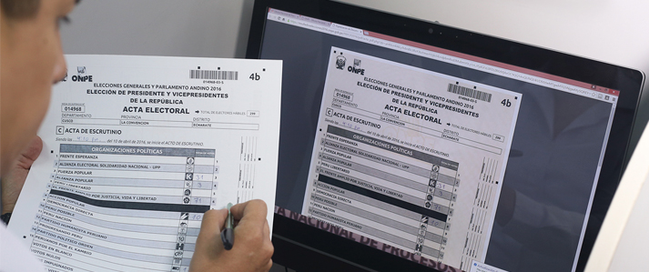 ONPE publica en su pagina web las actas digitalizadas de las Elecciones Generales 2016