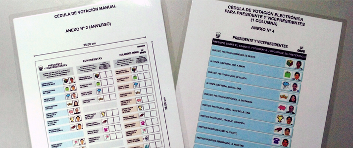 ONPE: Cedulas de sufragio para las Elecciones Generales 2016 tendran tres cuerpos