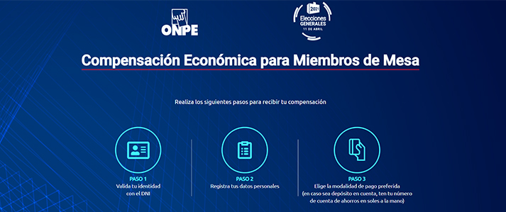 Miembros de mesa deberán registrarse en web de la ONPE para cobrar compensación económica